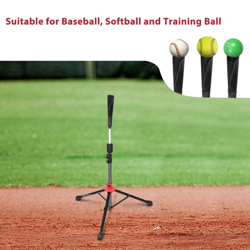 McHom Baseball & Softball Batting Tee - Hitting Travel Tee | Adjustable Height | Portable & Collapsible | Tripod Base - Image 5